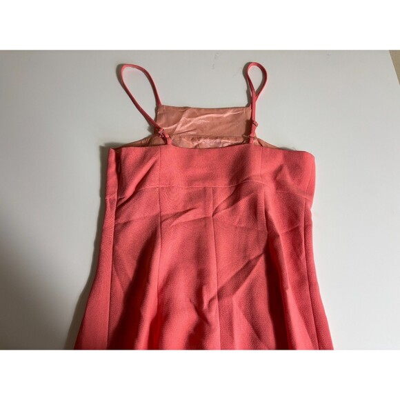BCBGMAXAZRIA Wrap Dress Womens XS Salmon Pink Fitted Adjustable Strap Back Zip - Picture 7 of 10